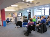 TH delivering talk at KCL