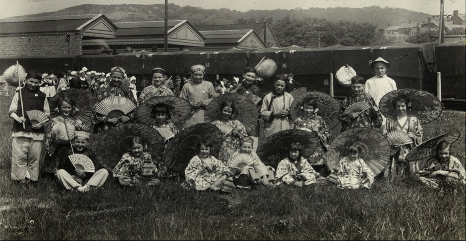 Welsh children representing Southern China, Aberystwyth