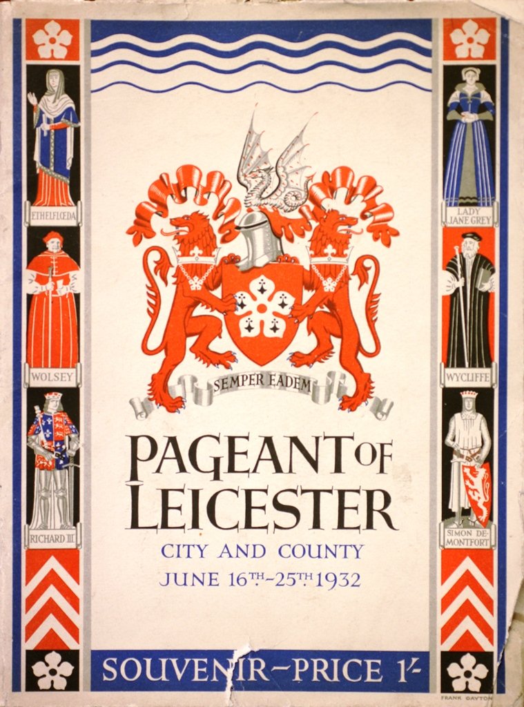 Leicester Pageant Committee, Pageant of Leicester Souvenir (Leicester, 1932), front page