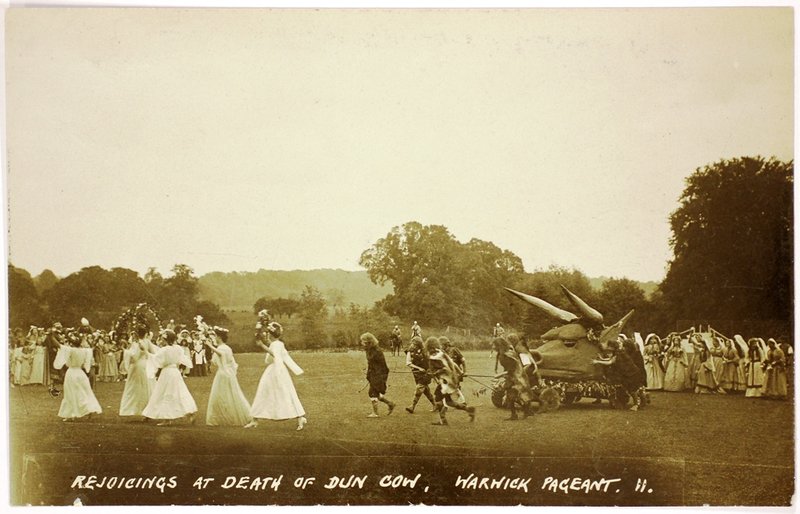 Postcard: Rejoicings at the death of the Dun Cow
